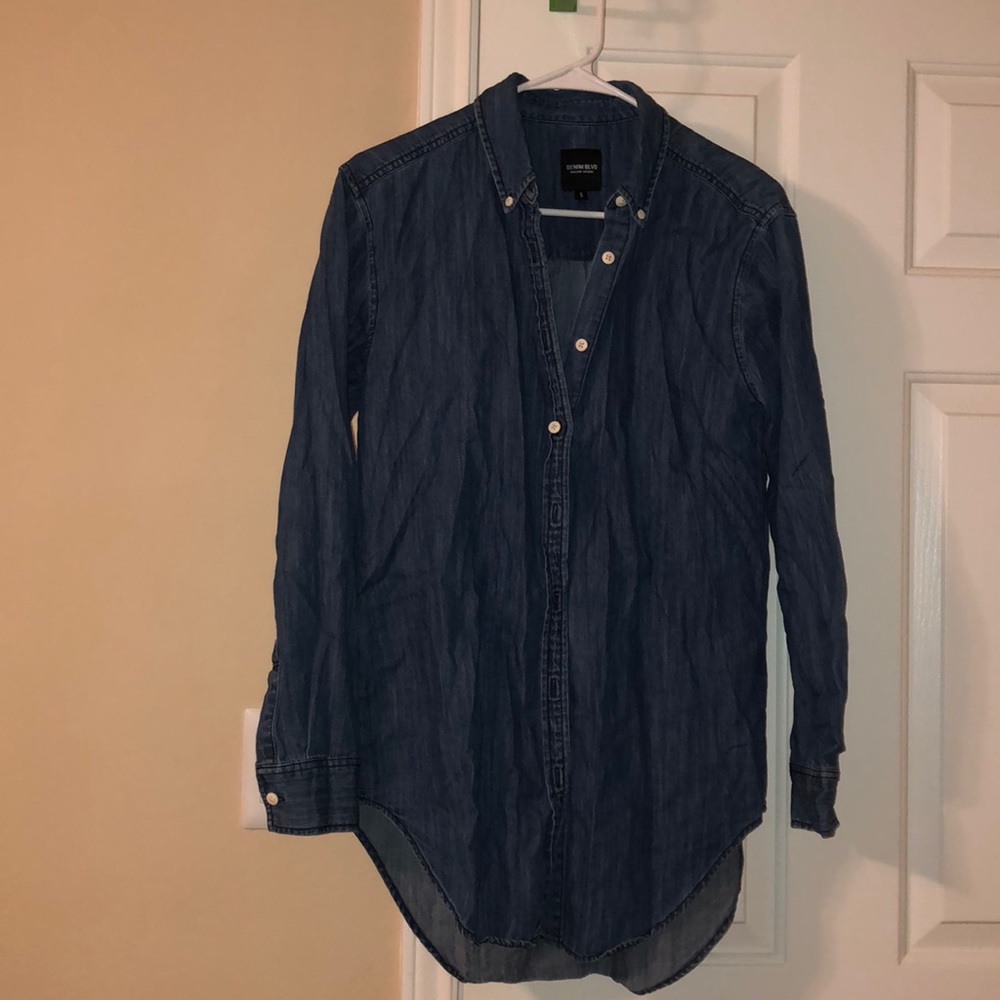 Dark Blue Denim Dress - Picture 1 of 2